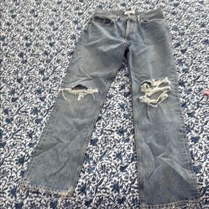 Distressed Blue Jeans